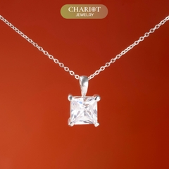 Dây chuyền bạc DCJ54 mặt đá vuông s925 ChariotJewelry