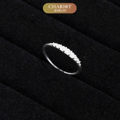 Nhẫn bạc NCJ67 Horizontal đính đá CZ, quà tặng sinh nhật cho bạn gái ChariotJewelry