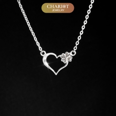 Dây chuyền S925 DCJ137 Heart and Clover Leaf, quà tặng 8-3 ý nghĩa, ChariotJewelry