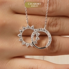 Dây chuyền bạc DCJ61 mặt trăng ôm mặt trời s925 ChariotJewelry