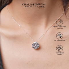 Dây chuyền bạc DCJ53 thiết kế tròn đính đá lấp lánh s925 ChariotJewelry