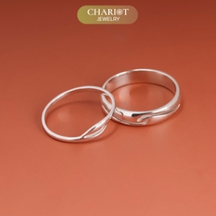 Nhẫn đôi bạc S925 nam nữ NCJ133 Soulmate, nhẫn couple bạc, quà tặng 8-3 ý nghĩa dành tặng bạn gái, ChariotJewelry
