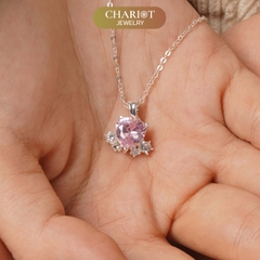 Dây chuyền bạc DCJ68 S925 trái tim đính đá sắc màu, quà tặng Valentine ý nghĩa, Chariot Jewelry