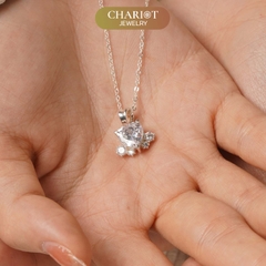 Dây chuyền bạc DCJ68 S925 trái tim đính đá sắc màu, quà tặng Valentine ý nghĩa, Chariot Jewelry
