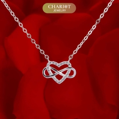 Dây chuyền bạc DCJ45 trái tim vô cực đính đá lấp lánh s925 ChariotJewelry