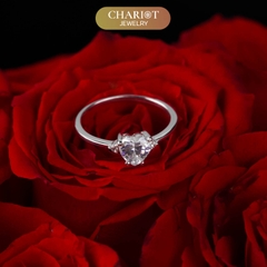 Nhẫn bạc S925 NCJ48 đính đá trái tim, quà tặng 8-3 ý nghĩa dành cho bạn gái, Chariot Jewelry
