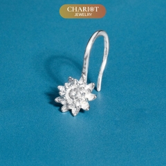 Khuyên tai bạc ECJ78 hoa sen nhỏ dịu dàng Chariot Jewelry