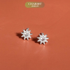 Khuyên tai bạc ECJ85 mặt trời bé xinh Chariot Jewelry