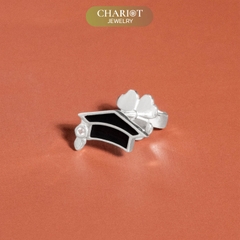 Khuyên tai bạc ECJ86 kỷ niệm tốt nghiệp Chariot Jewelry