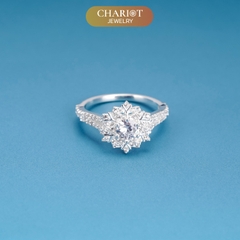 Nhẫn bạc NCJ51 Bông tuyết trắng ChariotJewelry