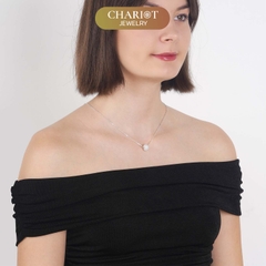 Dây chuyền bạc s925 DCJ203 đá tròn nhỏ, phong cách Hàn Quốc nhẹ nhàng, ChairotJewelry
