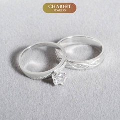 Nhẫn đôi bạc S925 nam nữ NCJ116 Destiny's Promise, nhẫn couple bạc, quà tặng 8-3 ý nghĩa dành tặng bạn gái, ChariotJewelry