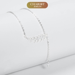 Dây chuyền bạc s925 DCJ160 nhành Olive đính đá CZ lấp lánh ChariotJewelry