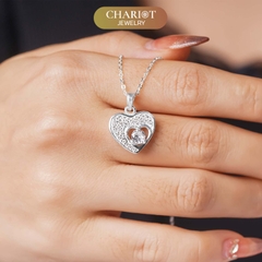 Dây chuyền bạc DCJ43 S925 Trái tim lấp lánh, quà tặng 8-3 ý nghĩa, Chariot Jewelry