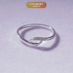 Nhẫn Bạc NCJ15 Xoắn Nhẹ Đính Đá Chariot Jewelry