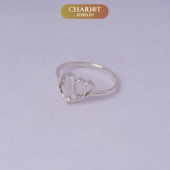 Nhẫn bạc NCJ56 Trái tim đáng yêu ChariotJewelry