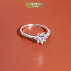 Nhẫn bạc NCJ92 Embellished đính đá CZ, quà tặng sinh nhật dành tặng bạn gái, ChariotJewelry