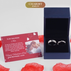 Nhẫn đôi bạc S925 nam nữ NCJ119 Harmony, nhẫn couple bạc, quà tặng Valentine ý nghĩa dành tặng bạn gái, ChariotJewelry