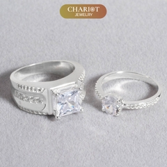 Nhẫn đôi bạc S925 nam nữ NCJ103 Tâm Giao, nhẫn couple bạc, quà tặng 8-3 ý nghĩa dành tặng bạn gái, ChariotJewelry