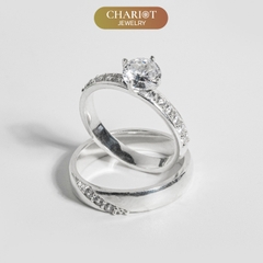 Nhẫn đôi bạc S925 nam nữ NCJ109 Dazzling Couple, nhẫn couple bạc, quà tặng 8-3 ý nghĩa dành tặng bạn gái, ChariotJewelry
