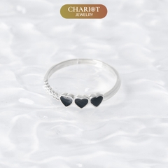 Nhẫn Bạc NCJ04 3 Lớp Kết Hạt Đính Đá Chariot Jewelry