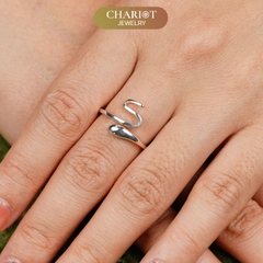 Nhẫn bạc 925 CHARIOT họa tiết hình rắn cá tính mạnh mẽ ChariotJewelry NCJ29