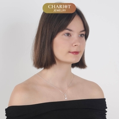 Dây chuyền bạc s925 DCJ183 ngọc trai đính đá CZ lấp lánh ChariotJewelry