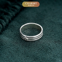 Nhẫn đôi bạc S925 nam nữ NCJ117 Stellar, nhẫn couple bạc, quà tặng Valentine ý nghĩa dành tặng bạn gái, ChariotJewelry