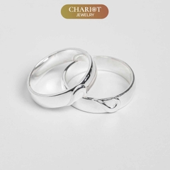 Nhẫn đôi bạc S925 nam nữ NCJ101 Heart Bond, nhẫn couple bạc, quà tặng 8-3 ý nghĩa dành tặng bạn gái, ChariotJewelry