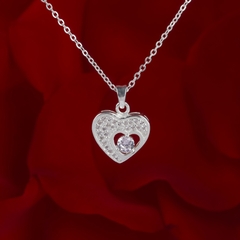 Dây chuyền bạc DCJ43 S925 Trái tim lấp lánh, quà tặng Valentine ý nghĩa, Chariot Jewelry