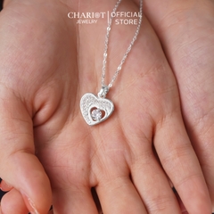 Dây chuyền bạc DCJ43 S925 Trái tim lấp lánh, quà tặng Valentine ý nghĩa, Chariot Jewelry