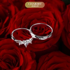 Nhẫn đôi bạc S925 nam nữ NCJ98 Infinity Love, nhẫn couple bạc, quà tặng 8-3 ý nghĩa dành tặng bạn gái, ChariotJewelry