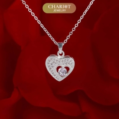Dây chuyền bạc DCJ43 S925 Trái tim lấp lánh, quà tặng 8-3 ý nghĩa, Chariot Jewelry