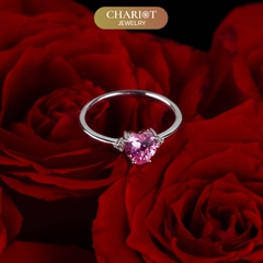 Nhẫn bạc S925 NCJ48 đính đá trái tim, quà tặng 8-3 ý nghĩa dành cho bạn gái, Chariot Jewelry