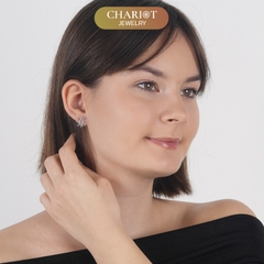 Khuyên tai bạc ECJ75 hào quang Mặt Trời cá tính Chariot Jewelry