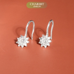 Khuyên tai bạc ECJ78 hoa sen nhỏ dịu dàng Chariot Jewelry