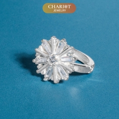 Khuyên tai bạc ECJ84 nụ hoa tỏa sáng, nổi bật Chariot Jewelry