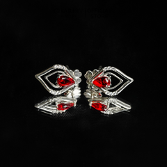 Khuyên tai bạc ECJ03 hình thoi, đính đá xinh xắn cho nữ s925 ChariotJewelry