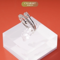 Nhẫn bạc NCJ08 mũi tên đính đá lấp lánh, quà tặng sinh nhật dành cho bạn gái ChariotJewelry