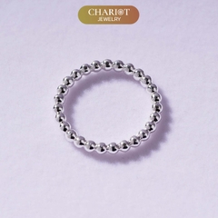 Nhẫn bạc NCJ03 hạt kết trơn, quà tặng sinh nhật dành cho bạn gái ChariotJewelry