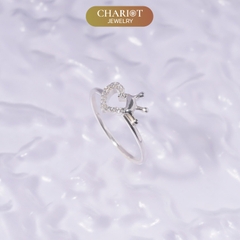 Nhẫn bạc NCJ51 Bông tuyết trắng ChariotJewelry