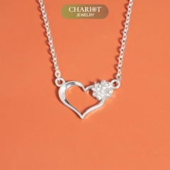 Dây chuyền S925 DCJ137 Heart and Clover Leaf, quà tặng 8-3 ý nghĩa, ChariotJewelry