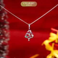 Dây chuyền bạc DCJ33 Cây thông sắc màu S925 ChariotJewelry