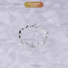 Nhẫn bạc NCJ46 Vòng lặp trái tim ChariotJewelry