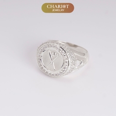Nhẫn bạc S925 NCJ75 Tình yêu bóng chày cho nam ChariotJewelry