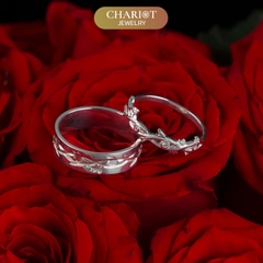 Nhẫn đôi bạc S925 nam nữ NCJ119 Harmony, nhẫn couple bạc, quà tặng Valentine ý nghĩa dành tặng bạn gái, ChariotJewelry