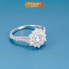 Nhẫn bạc NCJ51 Bông tuyết trắng ChariotJewelry