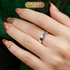 Nhẫn unisex CHARIOT basic tròn trơn bạc cao cấp 925 Chariot Jewelry NCJ31