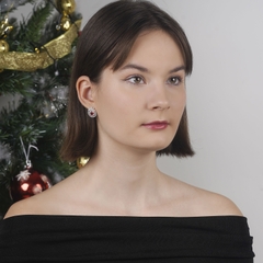 Khuyên tai bạc ECJ57 bông tai giọt đỏ quyến rũ, sang trọng ChariotJewelry