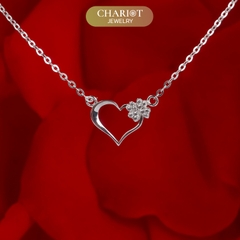 Dây chuyền S925 DCJ137 Heart and Clover Leaf, quà tặng 8-3 ý nghĩa, ChariotJewelry